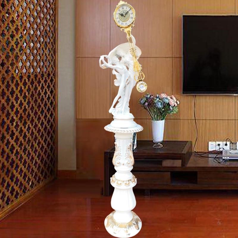 欧式客厅落地g钟表时尚工艺钟装饰摆件欧艺立式新中式表大摆钟座
