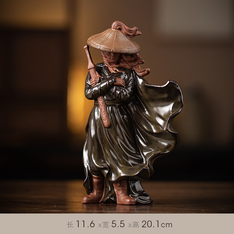 江湖故人古风侠客小摆件r假山水陆缸微景观盆景造景陶瓷人物装饰