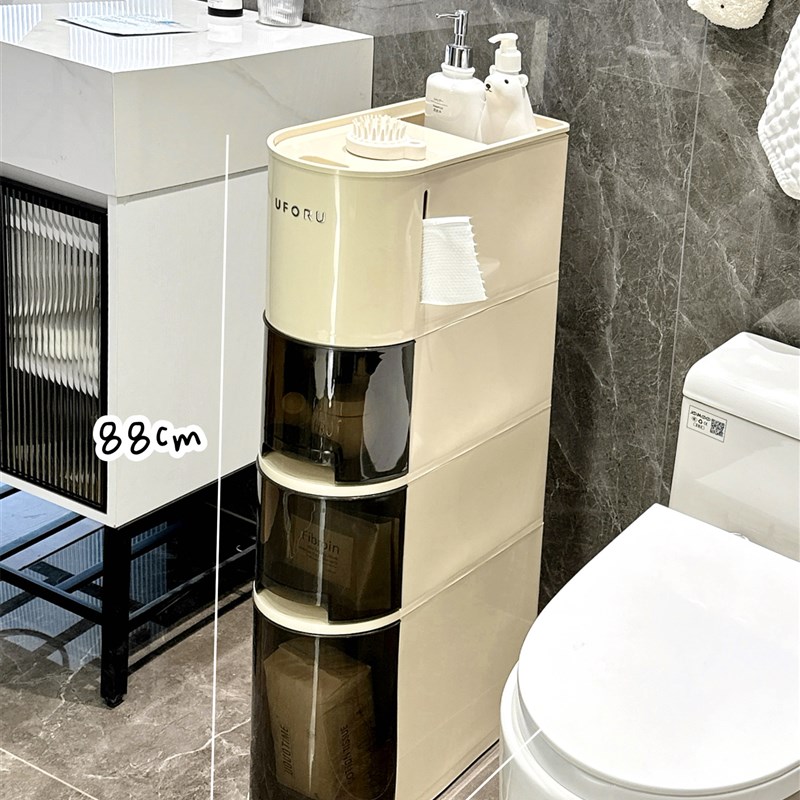 卫生间夹缝置物架浴室厕所洗手A间缝隙推车收纳柜抽屉式防水储物