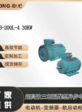 YFB3-200L-4 30KW煤矿专业隔爆型电机YBK3 卧龙电气南阳防爆电机
