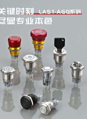 欧宝龙ONPOW中国红波制造19mm金属两档三位钥匙旋钮开关LAS1-AGQ