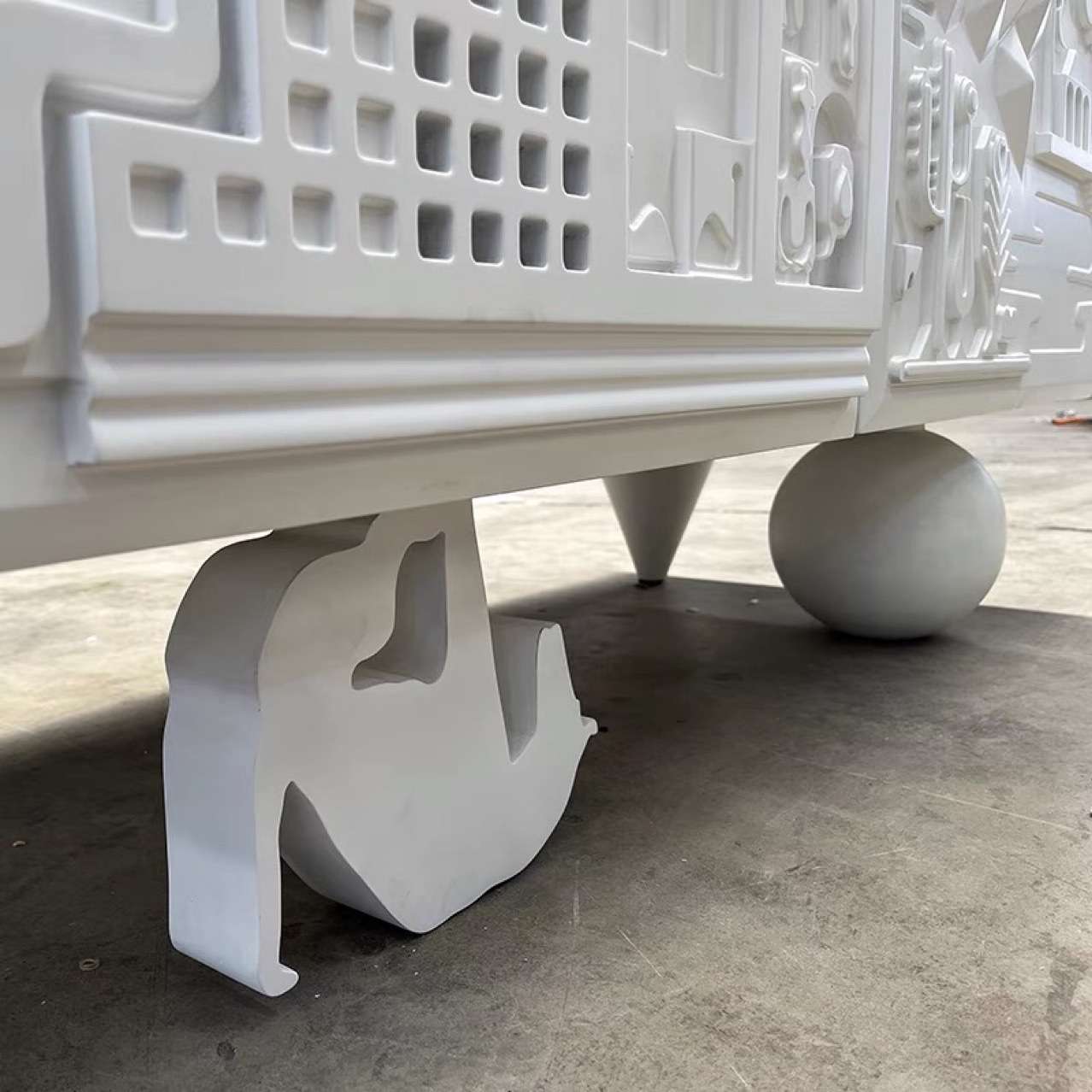 浙江家具工厂白色烤漆餐边柜创意个性玄关柜展示架装饰柜收纳