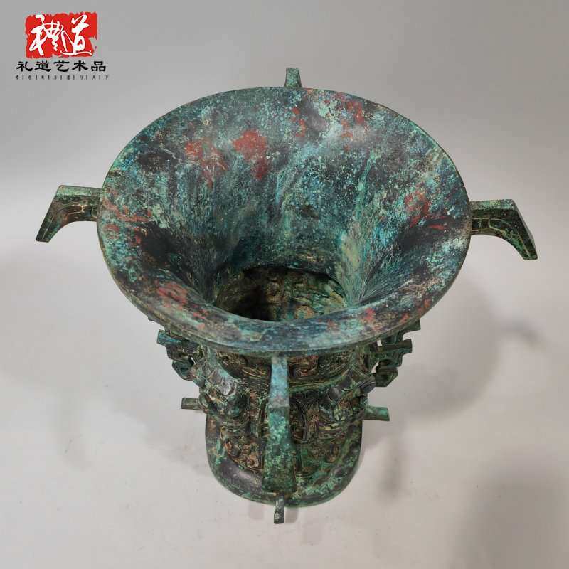 郑州西周青铜何尊陕西省宝鸡青铜器博物院底铸铭文盛酒器摆件展览