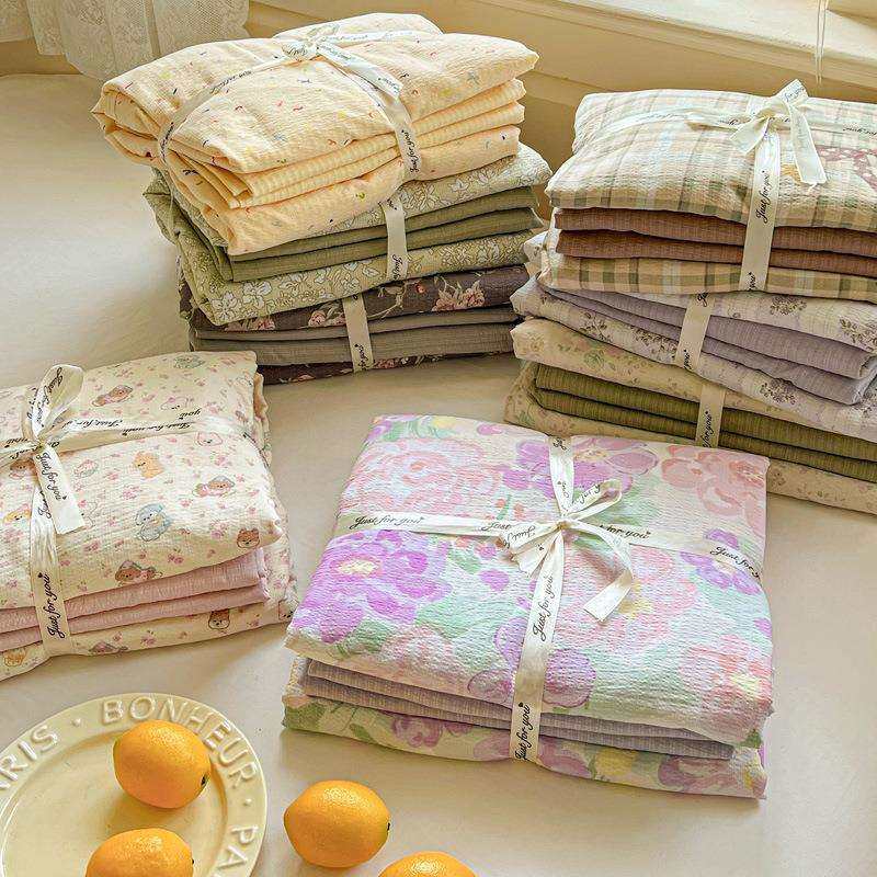 2025夏季新款法式小清新针织棉云感木棉皱皱亲肤双层纱四件套,鲜花速递/花卉仿真/绿植园艺,割草机/草坪机,淘宝优惠券,粉丝福利购,淘宝优惠卷