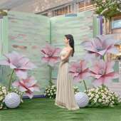 巨型纸艺花泡沫EVA玉兰花婚庆纸花美陈网红橱窗户外防水装 饰大花