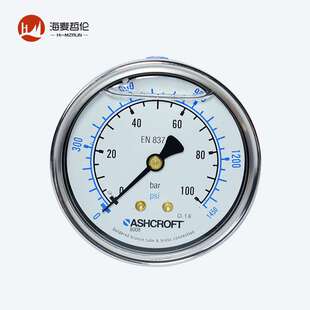 雅斯科ASHCROFT 638008A4G13CP0L100BR#充油 耐震波登管压力表