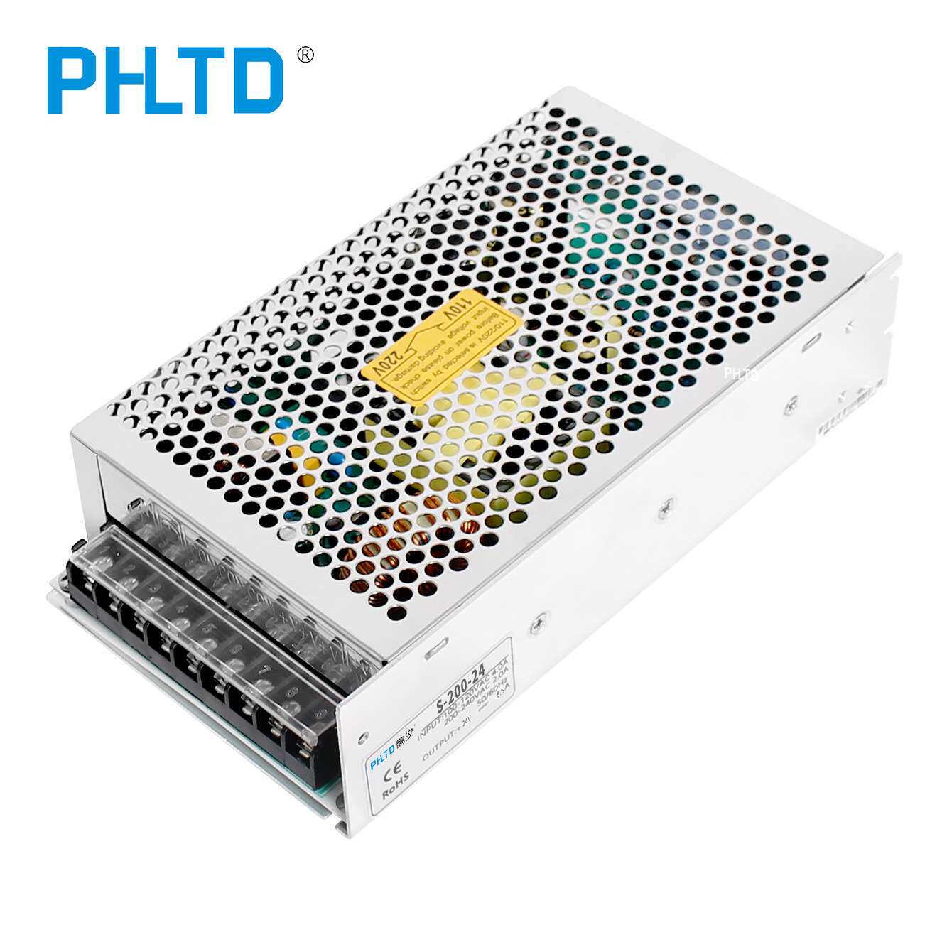 源头工厂跨境鹏汉开关电源盒S-200W-24V8.3A变压器220V转24V直流