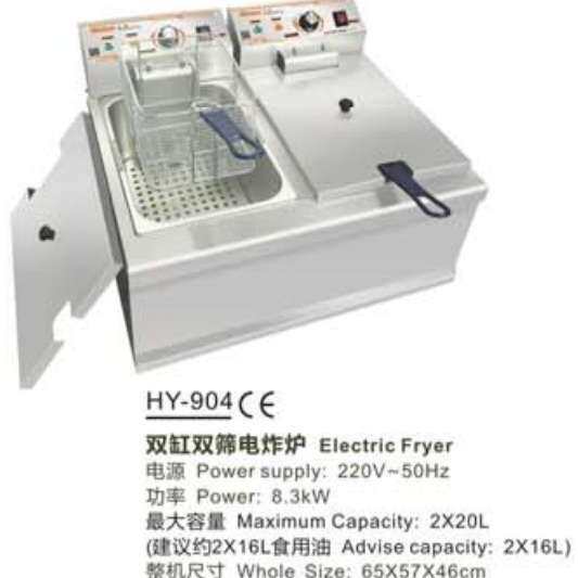 加厚大容量商用电炸炉油炸锅汉堡炸鸡双缸恒温鸡排炸串机