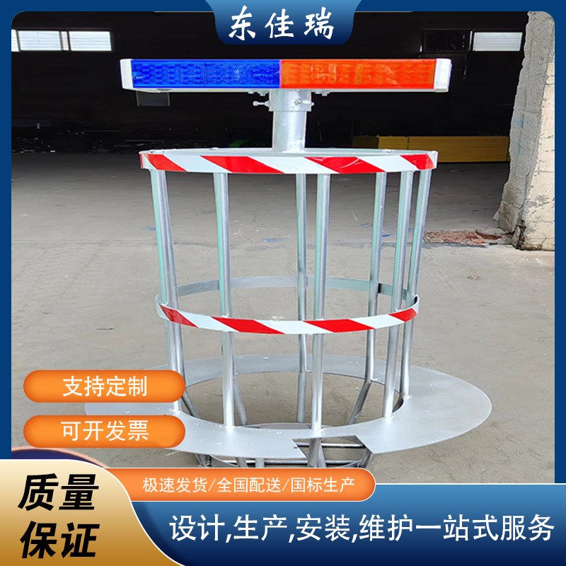 井盖井口防坠网污水井检查井窖警示杆防汛防杂物防人掉落警示笼