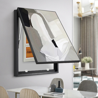 竖版电表箱装饰画免打孔新款大尺寸高级感轻奢简约现代餐厅装饰画