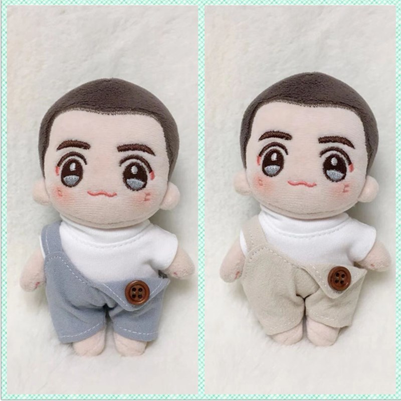 现货娃衣10cm12cm正常体棉花娃娃玩偶公仔背带裤子白T恤夏日套装