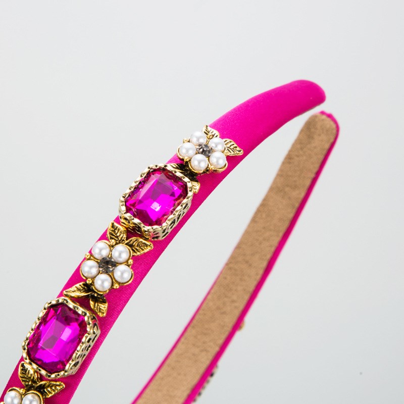 和鸣发箍韩国新款复古简约镶钻珍珠头箍女百搭压发细边发饰发箍批