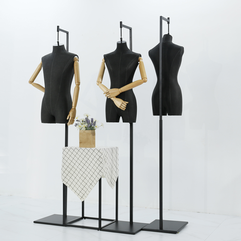 高档服装店橱窗吊挂模特道具女装半身人台展示架全身男装模特架子