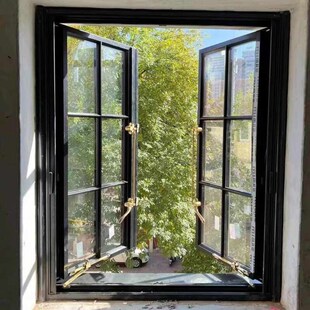 法式复古窗断桥铝合金窗封阳台窗格子窗上海老钢窗拱形窗别墅落地