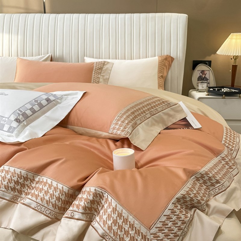 高级200支纯棉四件套轻奢100全棉柔软裸睡床单被套四季款床上用品