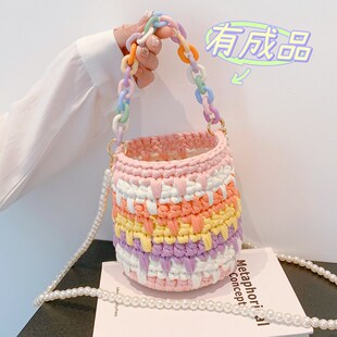 流光溢彩手工编织包包成品自制diy材料包送闺蜜女友礼物手提包夏
