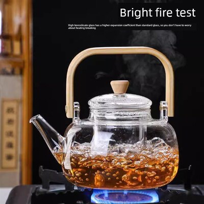 炉边茶壶,炭火玻璃吊壶,大容量,加厚,耐热,家用饮茶炭火功夫茶具