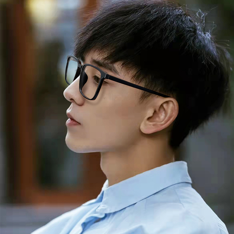 超轻近视眼镜男潮可配度数黑框眼镜框镜架素颜方框平光镜大脸显瘦