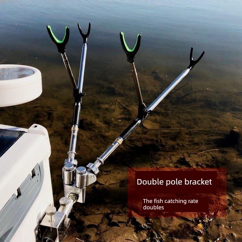 一对二支架2.1米不锈钢双转塔支架钓鱼箱钓鱼椅平台鱼竿双杆架鱼,户外/登山/野营/旅行用品,支架,淘宝优惠券,粉丝福利购,淘宝优惠卷