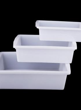 白色塑胶收纳盒子长方形麻辣烫食品超市展示盒厨房冷柜冰盘保鲜盒