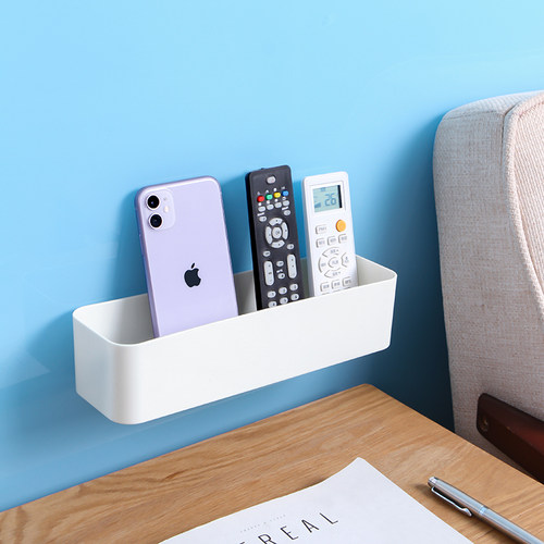 无痕壁挂式收纳盒洗手间洗漱用品置物架手机空调遥控器收纳架挂架
