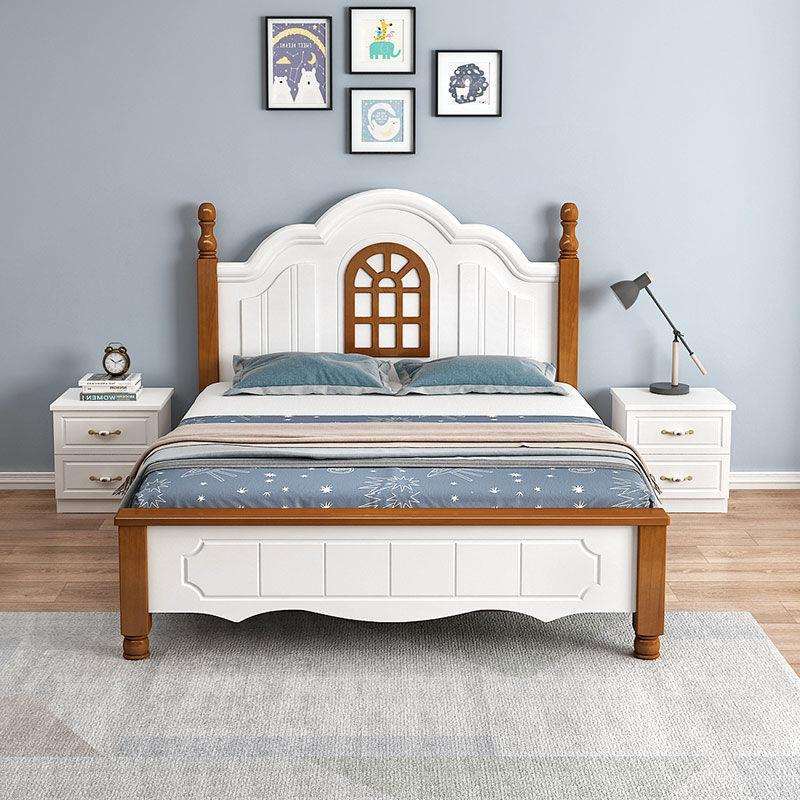 实木床儿童床1.8米现代简约美式经济型主卧1米2白色公主1.5欧式床