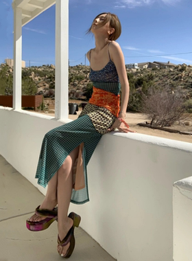 很仙的桔梗法式温柔风超仙吊带洋装女夏三亚海边度假拍照沙滩裙