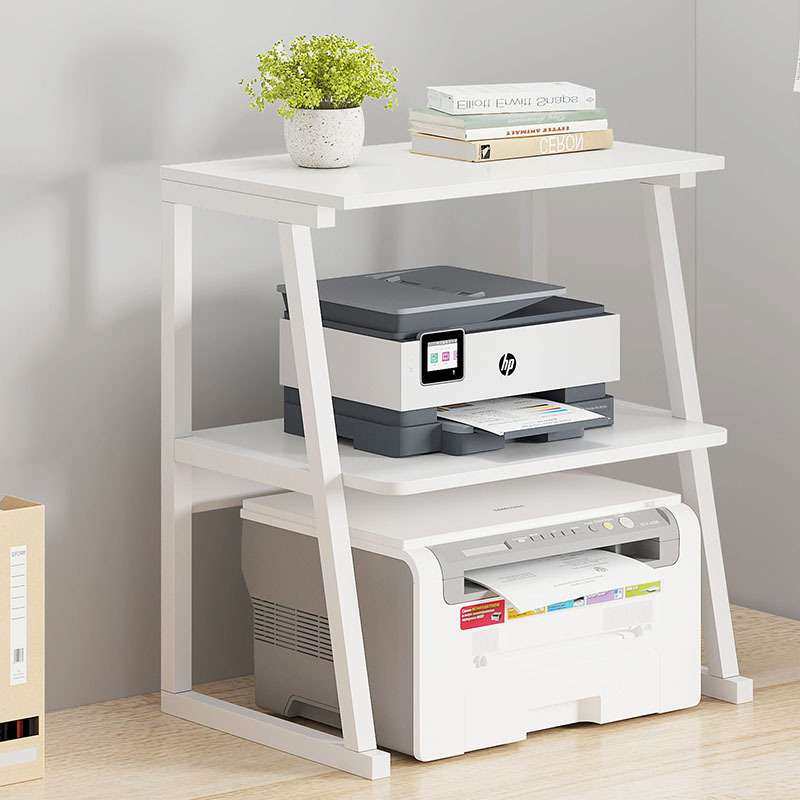 打印机置物架办公室壁挂式桌面双层多功能桌上主机收纳架子储物