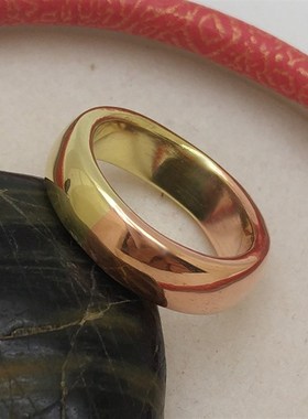 个性定做双色铜环纯手工s古法黄铜纯铜紫铜红铜订做男女戒指指环