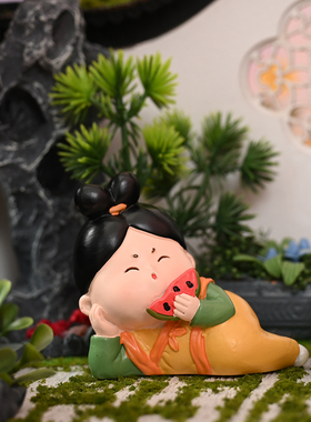 古风少女唐仕女摆件树脂中式办公室桌面装饰可爱车U载创意生日礼