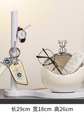 入户玄关c放钥匙收纳摆件门口置物架轻奢客厅电视柜高档家居装饰