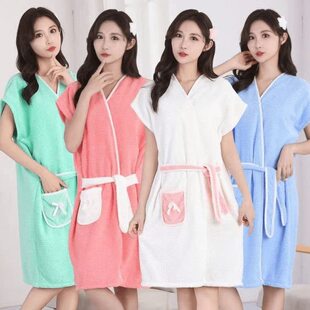 男女情侣柔软吸水浴巾PX 简约珊瑚绒浴袍加厚长款 下单立减50