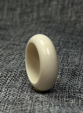 猛犸牙素面戒指指环简约t时尚男女情侣素圈小跑环大内径文玩跑环