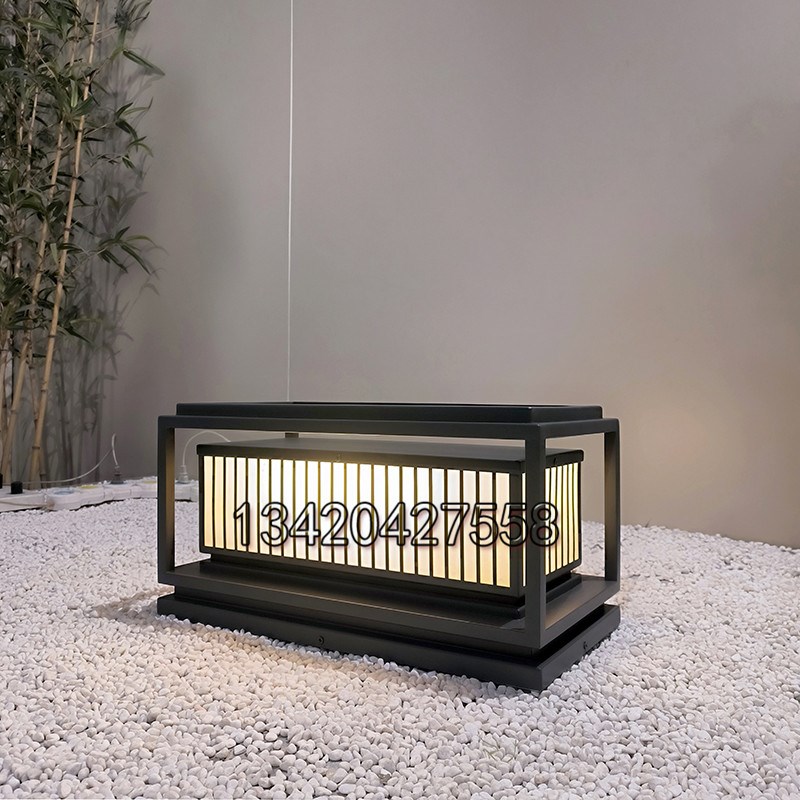 户外防水特色柱头灯长方形围墙柱吸D顶灯别墅门口石柱灯太阳能气