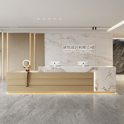 简约现代烤漆收银台柜台公司办公室前台接待台大理石吧Z台桌服务