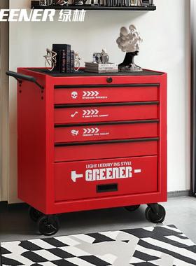 GREENER收纳车咖啡厅储物柜移动推车铁皮置物架柜子工业风收纳柜