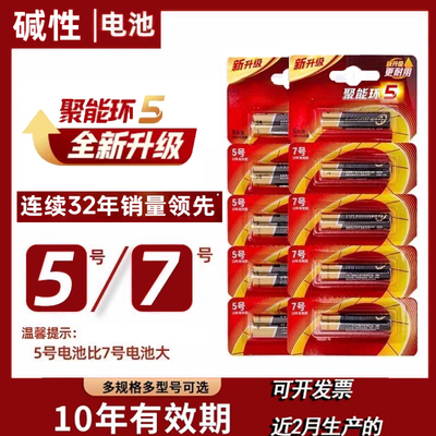 官方旗舰5号7号碱性电池空调遥控器玩具鼠标闹钟燃气表电子锁电池