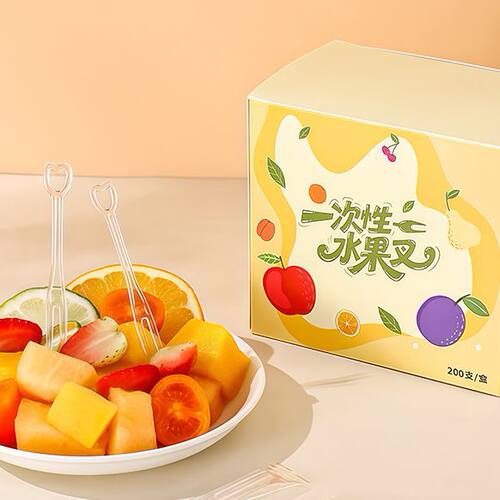 水果叉子一次性家用轻奢高级感西瓜甜品蛋糕儿童安全水果签
