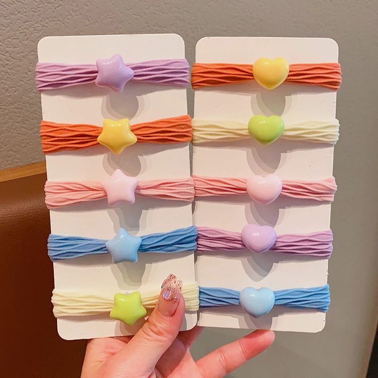 儿童糖果色毛巾圈女童扎马尾