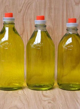 0麻油油壶空瓶m50带盖密封家用圆形优l透明瓶香油橄榄油防漏玻璃