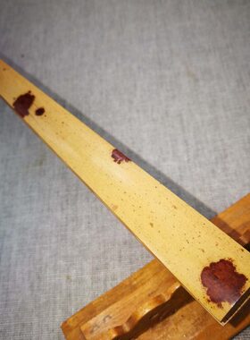 骨苏工云花蜡底91.8湘妃紫文玩妃寸折扇玉竹排口古老收藏方陈敏制