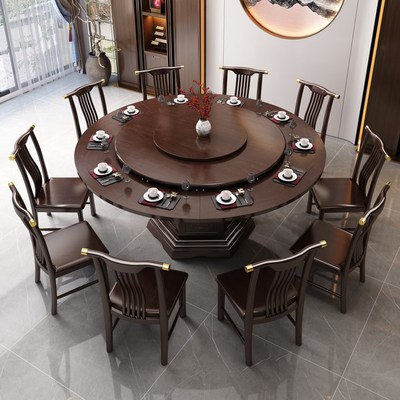 可变形餐桌多功能旋转餐桌全实木可伸缩二L三层圆桌小户型家用网