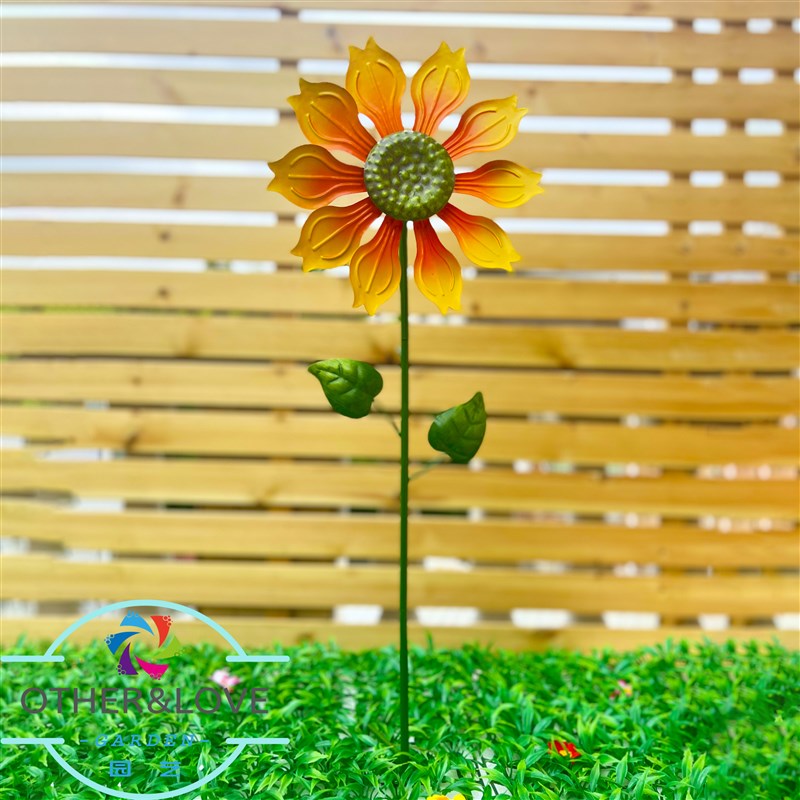 花园露台庭院铁艺旋o转小花风车地插创意户外阳台布置网红装饰摆