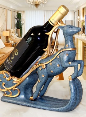 欧式红酒架摆件创意酒柜树脂装饰品酒架置K物架客厅家用现代展示