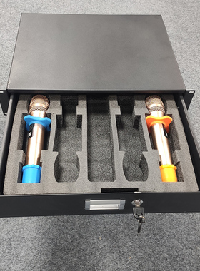 2U全金属航空箱抽屉3U木质抽屉通用家用IKTV功放机柜带锁带手持棉