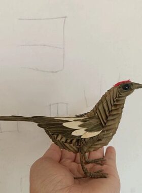 草编工艺小鸟棕编藤编民间非遗特色产品家居桌面摆酒柜精品饰品