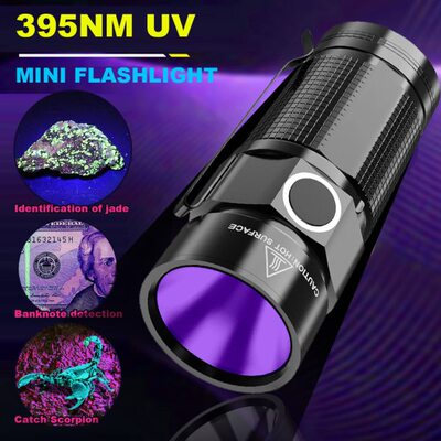 95铝合金手电荧光检测紫外 N光3猫藓蝎子灯UV紫光灯M紫验钞手电筒