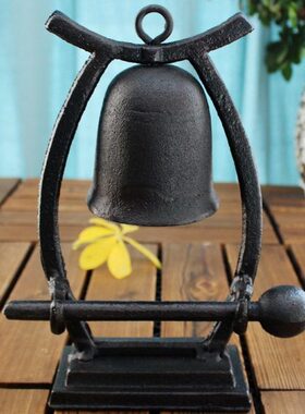 特价经典复古创意铸铁台式手敲铃老式台铃铁艺铃铛酒吧家居摆件