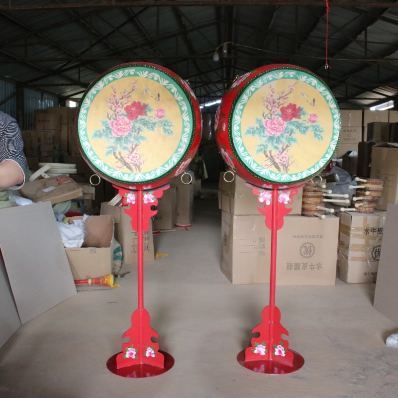 影视道具鼓花g鼓彩绘红鼓摆放装饰建鼓道具鼓汉代十面埋伏鼓牛皮