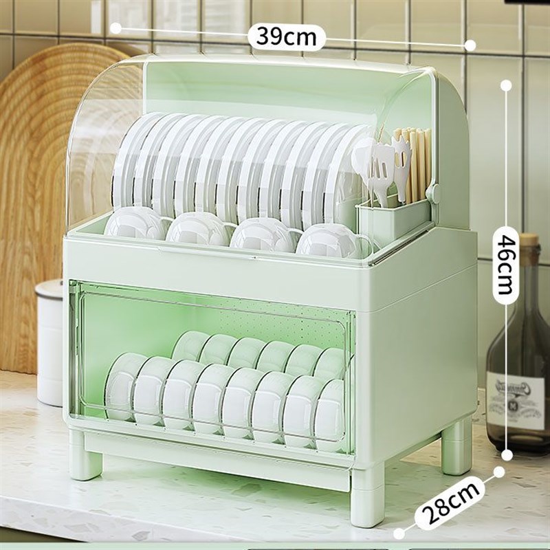 家用2025新款碗架三层碗v筷收纳盒家用碗柜新款带盖碗篮餐具置物